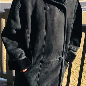 Black Shearling coat.